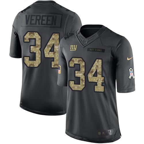 Nike Giants #34 Shane Vereen Black Men's Stitched NFL Limited 2016 Salute to Service Jersey